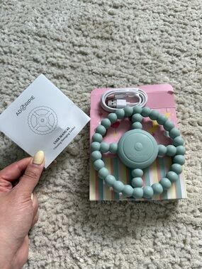 Adoripie Baby Teether & Vibe Ring in Sage Green